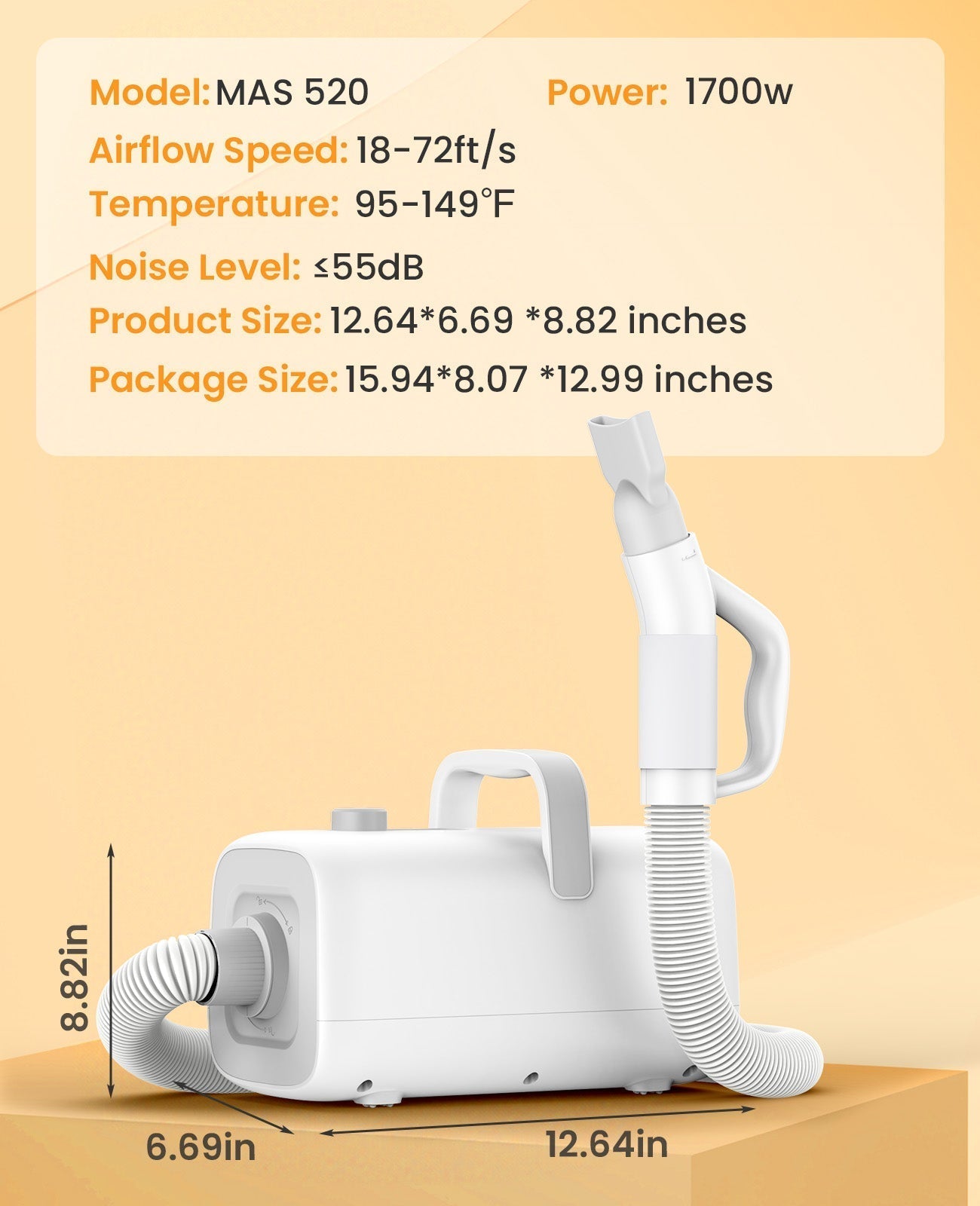 Oneisall MAS 3000W Dog Hair Dryer