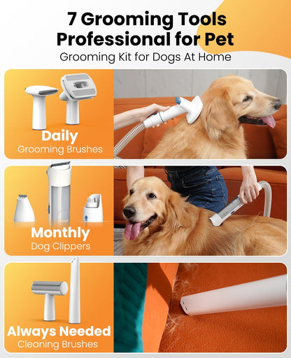 Oneisall BM3 13000Pa Super Strong Suction Dog Grooming Vacuum Kit