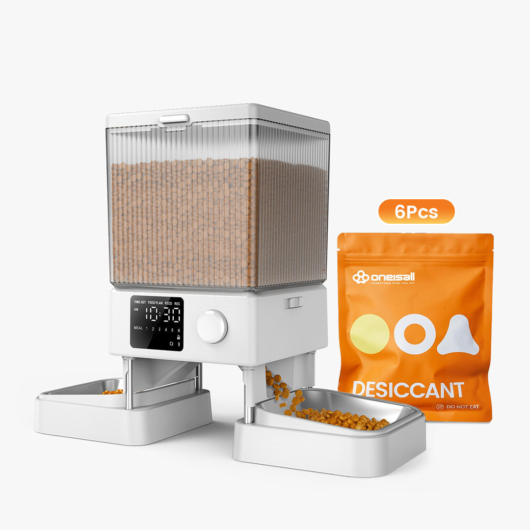 Oneisall 5L Automatic Cat Feeder for Two Cats-Black