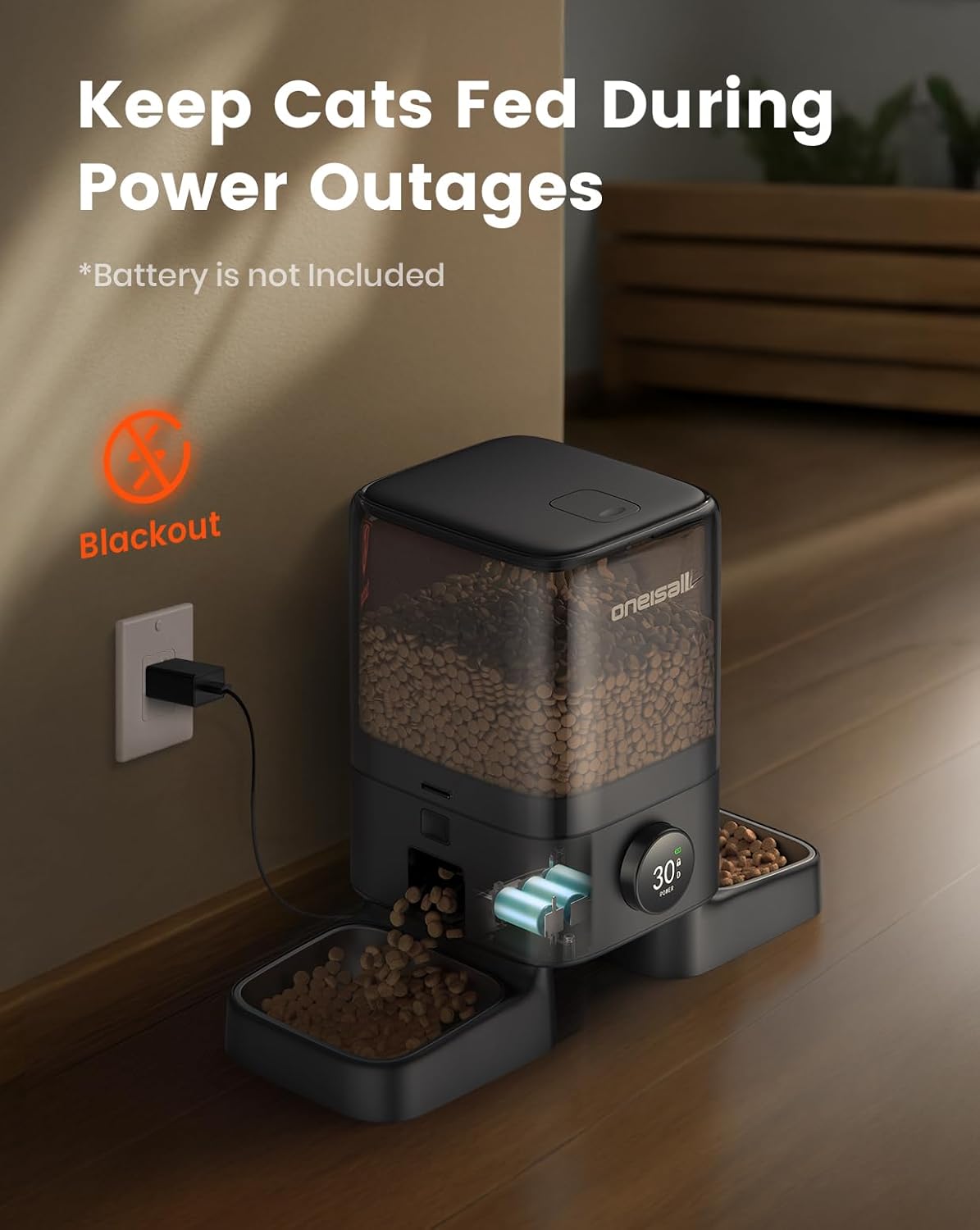 Oneisall H1 5L Automatic Cat Feeders for Two Cats