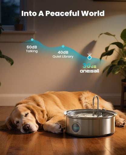 Oneisall 7L Pet Water Fountain with Visual Water Level