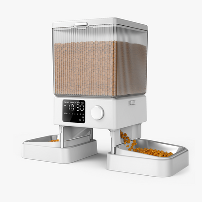 Oneisall 5L Automatic Cat Feeder for Two Cats-Black