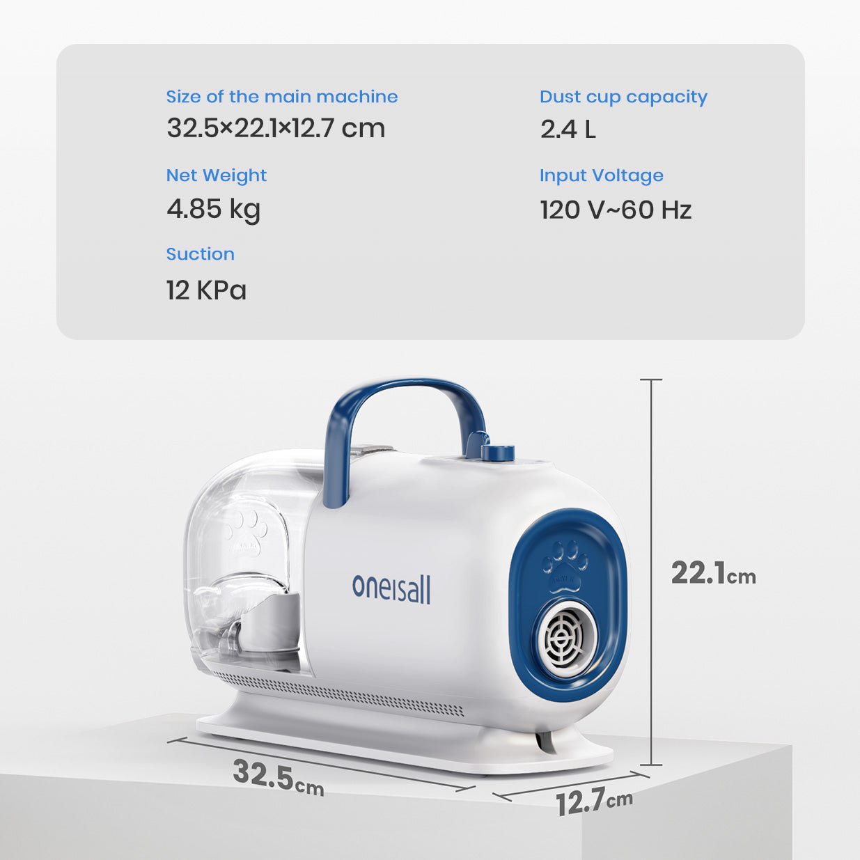 Oneisall Cozy C1 8-in-1 Pet Grooming Vacuum & Dryer Kit