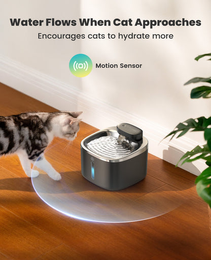 Oneisall 3.5L Cordless Pet Water Fountain – Black & White Couple Set