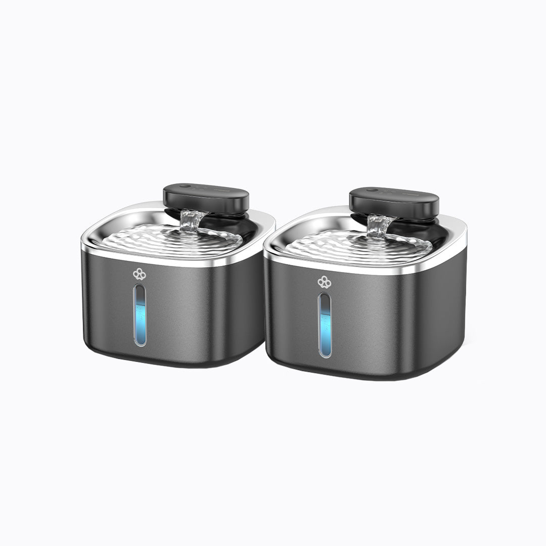 Oneisall 3.5L Cordless Pet Water Fountain – Black & White Couple Set